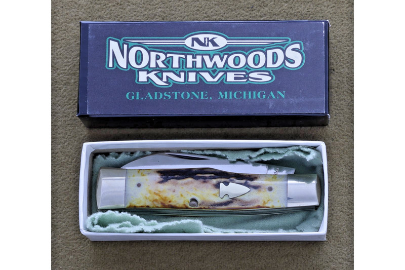Northwoods Knives Gunstock knife with genuine Stag