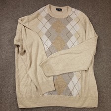 Dockers Men's Beige Crew Neck Argle Pattern Sweater Size XLT