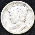1918-D VERY GOOD Mercury Dime, 90% SILVER!