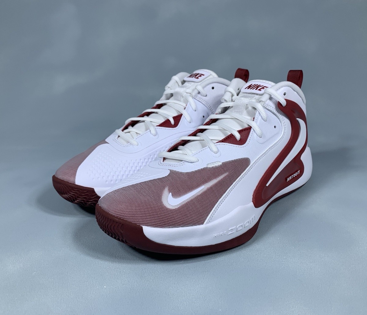 Nike Air Zoom Hyperset 2 IC White Crimson Volleyball Shoes FQ7070