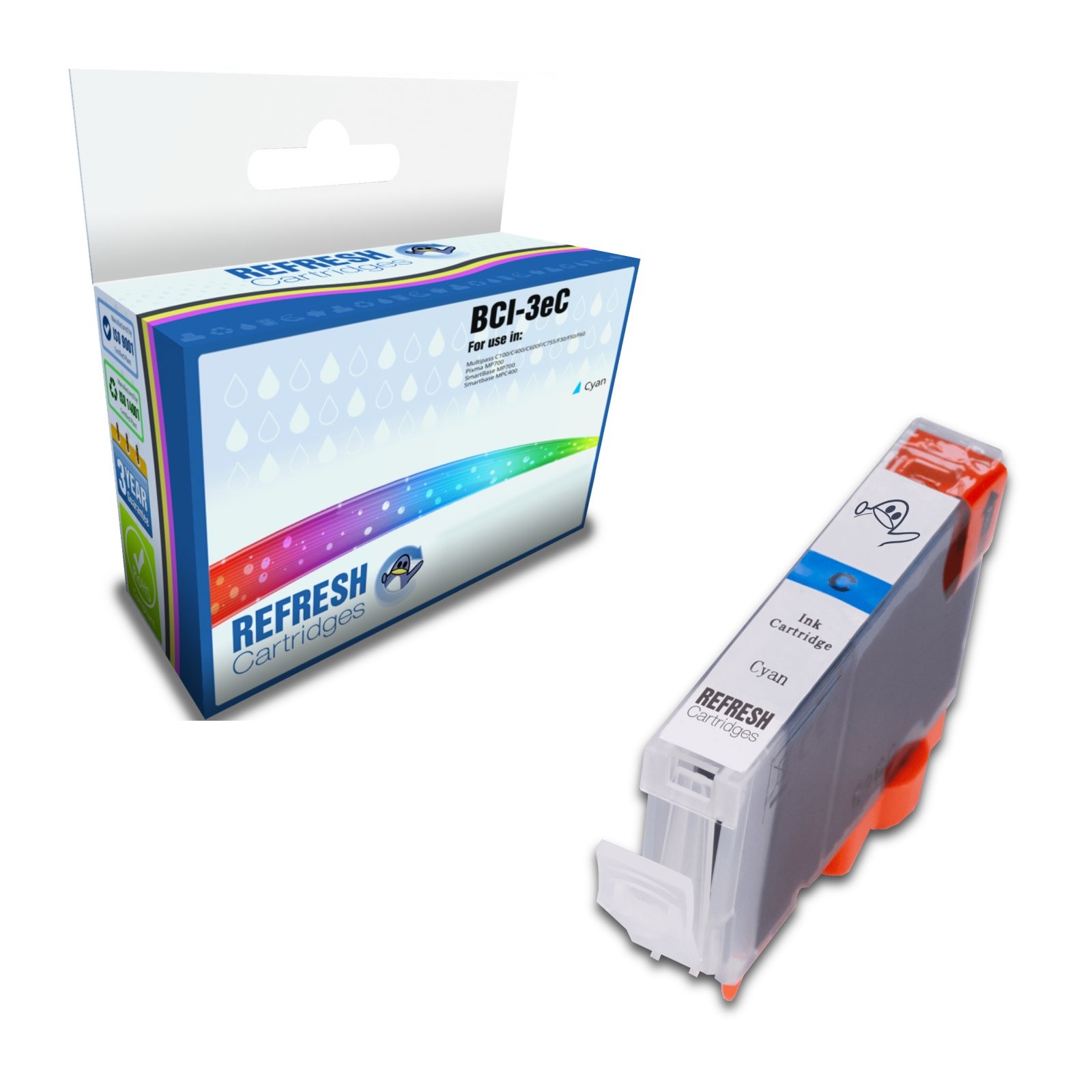 Refresh Cartridges Cyan BCI-3C Ink Compatible With Canon Printers