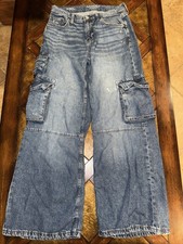 Vintage Y2K Arizona Jeans Blue Cargo Baggy Loose Wide Leg Skater Women  s 6