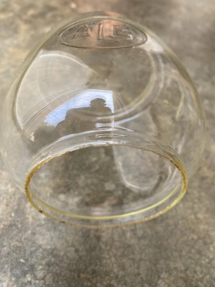 GLOBE EN VERRE POUR LAMPE TEMPETE estampillé ALG - Photo 2/3