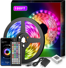 Led Lights for Bedroom 100Ft Music Sync Color Changing Led Strip Lights Smart wi