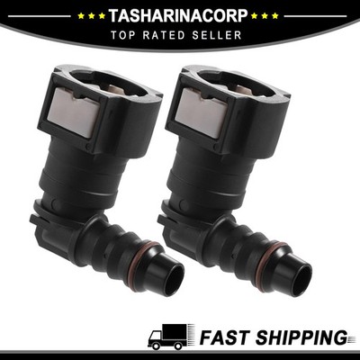 2 pcs Car Fitting Fuel Line Quick Connect 90 Degree for 3/8 to 5/16 ID Tube