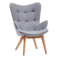 Designer Grauer Esszimmerstuhl Holz Einsitzer Wohnzimmer Luxus StüHle