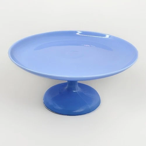 Vintage Blue Milk Glass 12 Cake Stand Pedestal Plate - GUC!
