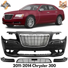 Front Bumper Cover Paintable & Grille Assembly Kit For 2011-2014 Chrysler 300