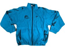 Vintage Nike Athletic Training Windbreaker 90s Teal Blue Size Large Full Zip