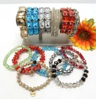 VINTAGE TO NOW RHINESTONE & CRYSTAL BEAD FASHION/COSTUME JEWELRY BRACELET LOT