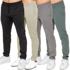 Enzo Mens Smart Joggers Casual Straight Leg Elasticated Premium Stretch Pants