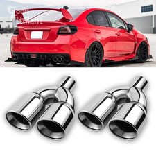 2x 2,5" Einlass Doppelter Auspuff Spitze Endrohr Doppelrohr Für Subaru WRX STI