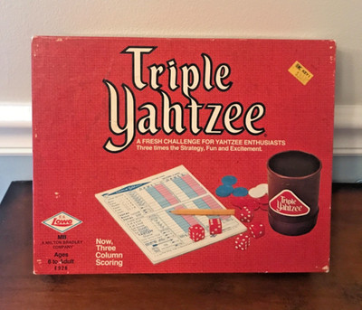 Vintage 1973 Triple Yahtzee E.S. Lowe Milton Bradley Used Complete