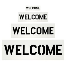 Welcome Stencils,4Pack Sign Template Reusable Plastic Templates Stencils White
