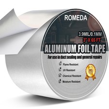Aluminum Foil Tape, 3 inch x 65 Feet 3.9 mil , Insulation Adhesive Metal High T