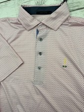 Greyson Golf Performance Polo Shirt Men  s L Skyfall AOP Club Logo 1923 EUC