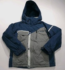 Columbia Omni Shield Insulated Hooded Jacket Youth Sz 8 Navy Blue Grey Outdoor