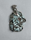 Vintage Navajo Sterling Silver Spiderweb Turquoise Pendant — photo 1