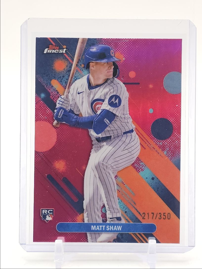 MATT SHAW 2025 TOPPS FINEST COMMON ROOKIE MAGENTA CUBS RC /350 Q2682