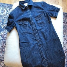 Talbots Denim Dress Button Front Midi Size 8