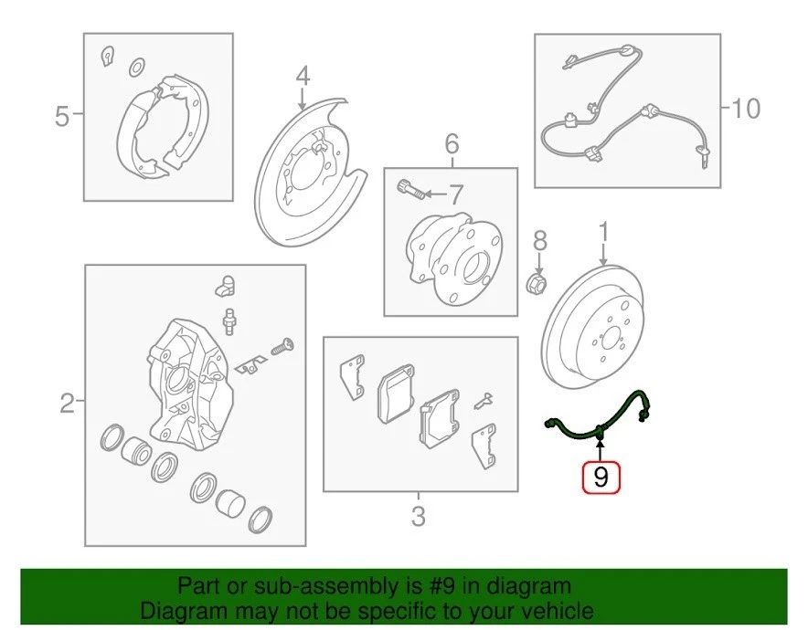 Manguera flexible hidráulica de freno izquierda Subaru OEM 26541VA010 para WRX STI Foto 3 de 4
