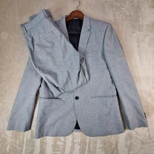 H&M Suit Mens 33R Gray Skinny Fit Two Button Jacket Pants Set Dress Business