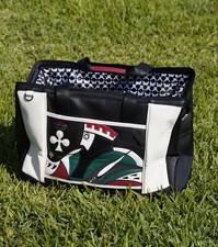Malbon x King of Clubs Boston Bag Duffle Golf Travel Bag Black White Rare New