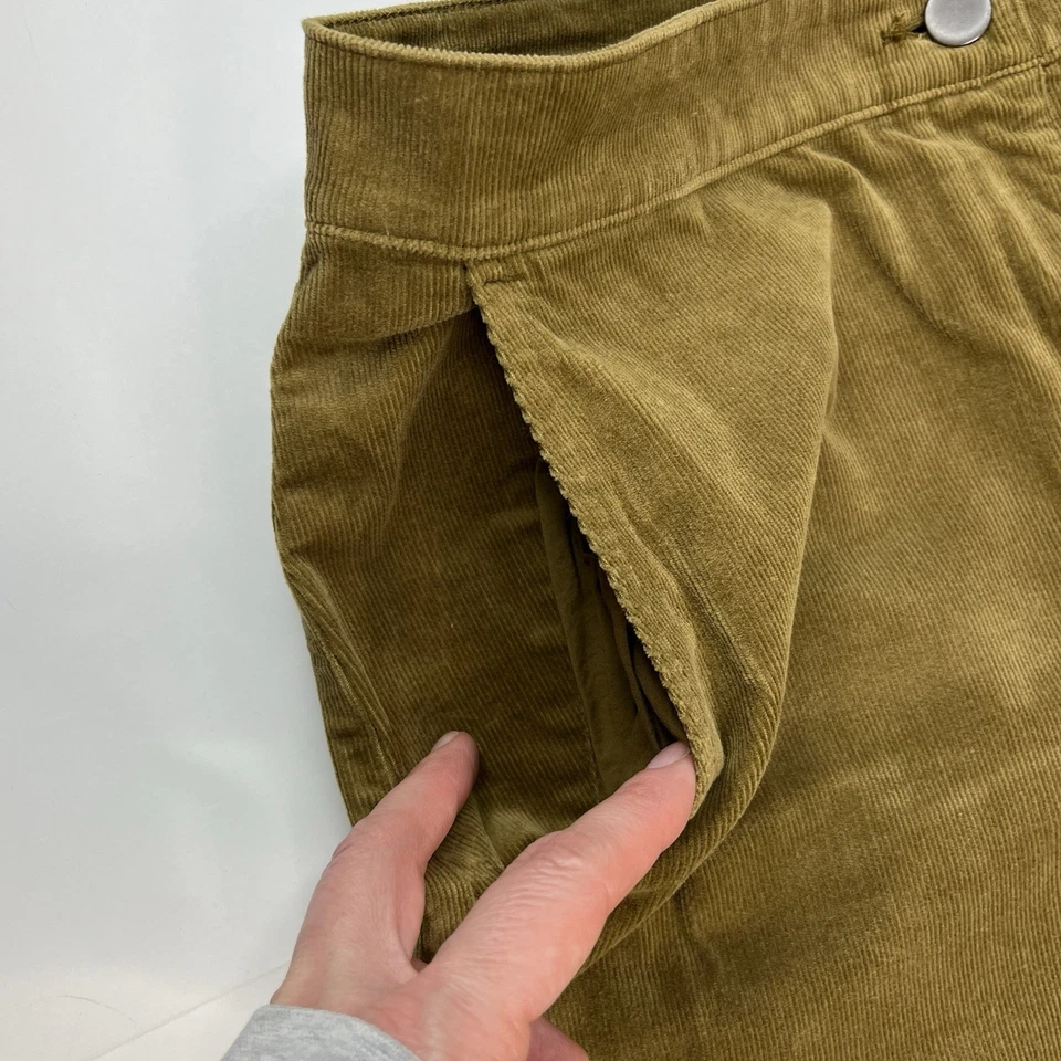 Eileen Fisher Pants Womens PM Brown Organic Cotton Corduroy Wide Leg Cropped Hip - Image 4 of 4