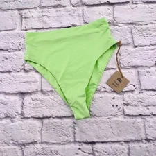 NWT Toast Swim Signature High Waist Bikini Bottom in Green Size XS Stretch Beach