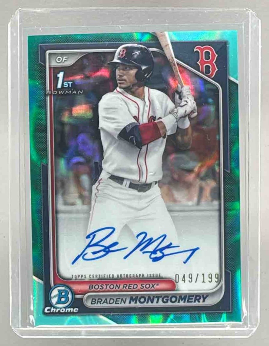 Braden Montgomery 2024 Bowman Chrome Draft Aqua Lava Refractor Auto 1st RC /199