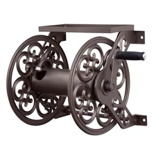 Liberty Garden 708 Steel Decorative Wall Mount Garden Hose Reel, Holds 125-Fe...