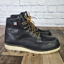 Men's Shoes Danner BULL RUN Moc Toe 6" Leather Work Boots 15568 BLACK 12 D
