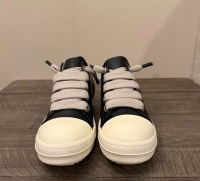 Rick Owens Porterville Jumbo Laces  Sneakers  BLACK CREAM   ( 44EU/11US)