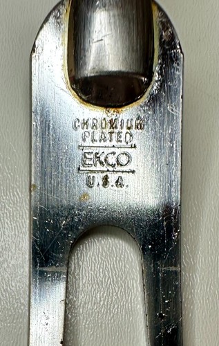 Forchetta da cucina/intaglio vintage Ecko USA cromata con manico vintage Teal - Foto 5 di 5