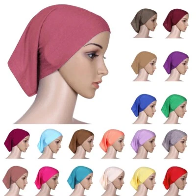 Casquette intérieure femme musulmane hijab douce unie sous écharpe tube bonnet couvre-chef chapeau - Photo 1/4