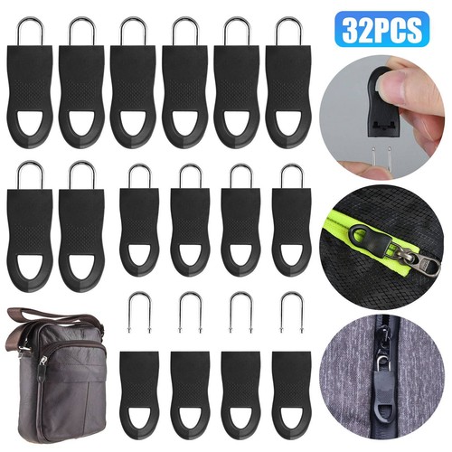 32PCS Zipper Fixer Repair Pull Tap Replacement For Luggage Boots Bags