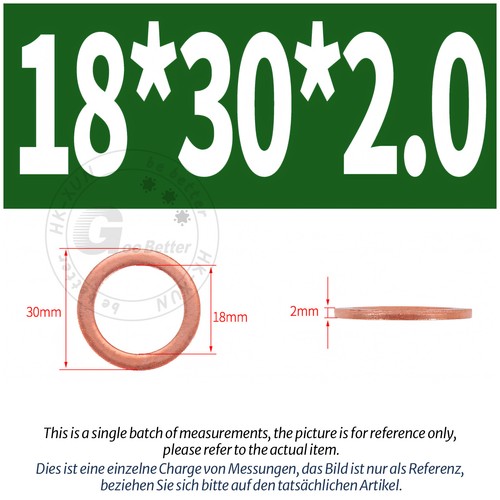 Copper Sealing Washers Metric - M3 M4 M5 M6 M8 M10 M12 - M60 Sump Plug Washer - Picture 102 of 130