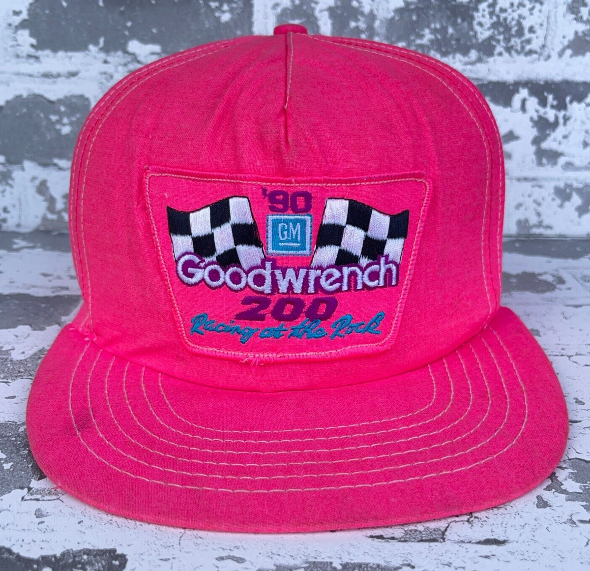 Vintage Nascar Hat Cap Snap Back Pink 90s Goodwrench 200