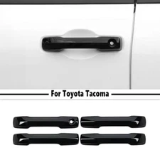 For 2024-2025 Toyota Tacoma Glossy Black Side Smart Key Door Handle Covers Trims