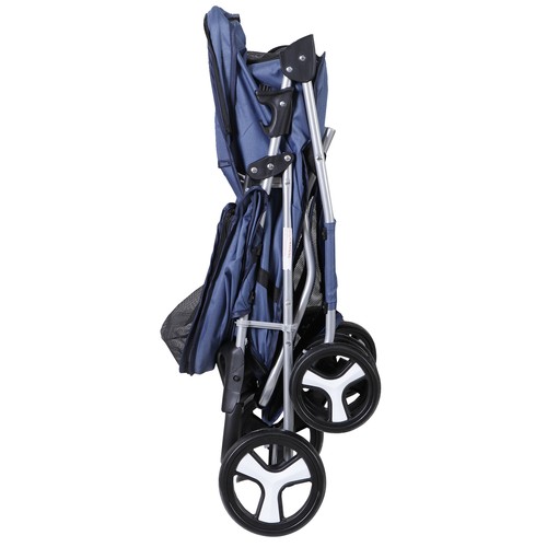 Folding Dog Stroller Travel Carrier Small Medium Cat Pet w/ Cup Holder Navy Blue - Picture 20 of 24