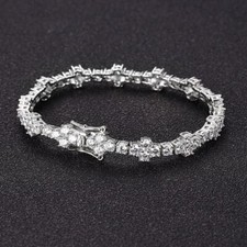 3mm Round Cut VVS1 Moissanite Tennis Bracelet 925 Sterling Silver Christmas Gift