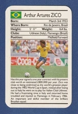 ARTHUR ARTUNES ZICO 1988 Ace Fact Pack Card Soccer Football Flamengo Brazil!