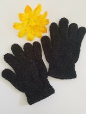 one pair of women's black sparkling gloves