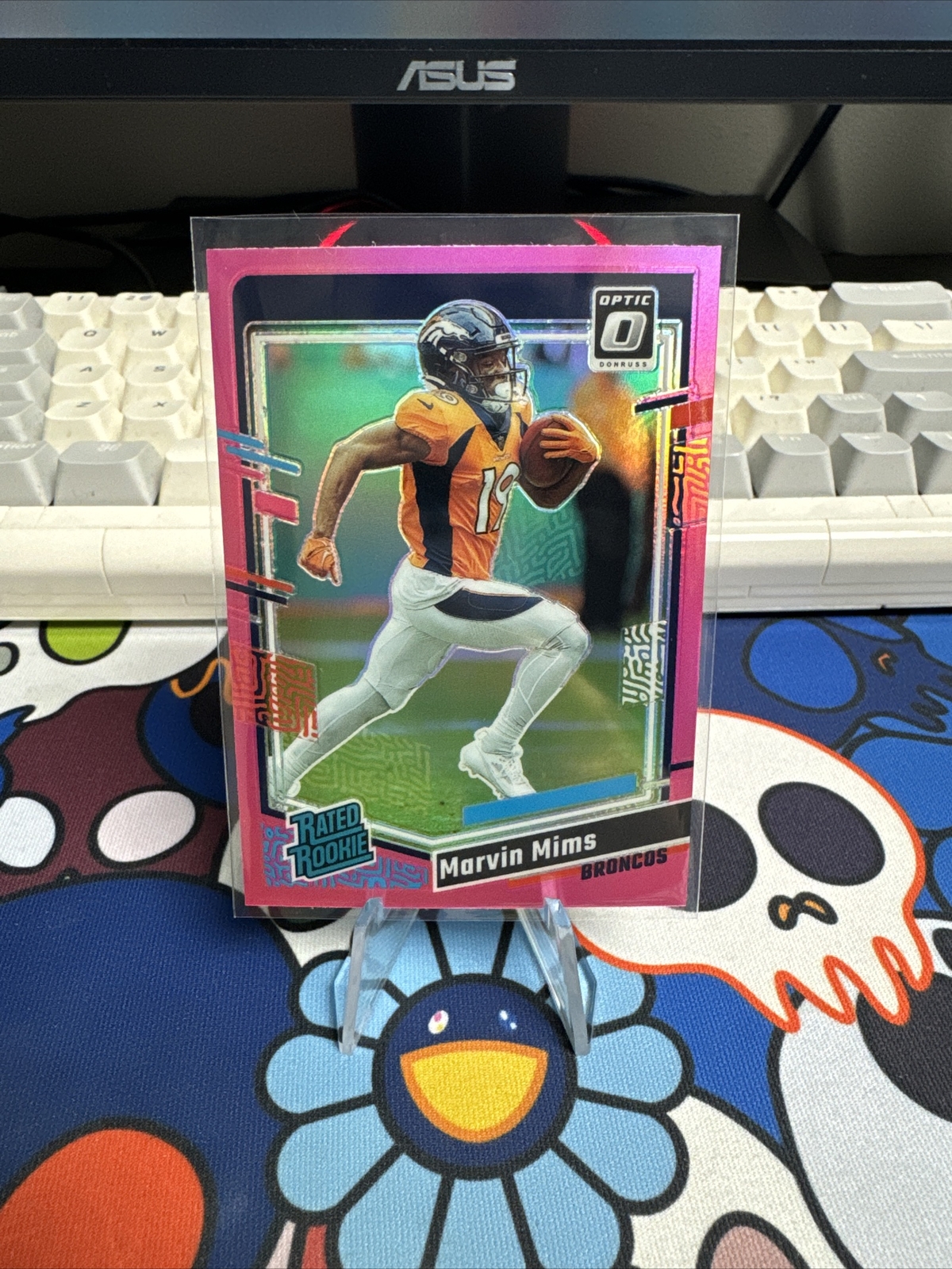 2023 Donruss Optic #231 Marvin Mims Pink Prizm RC Denver Broncos