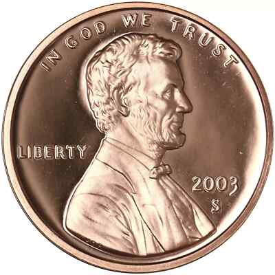   2003-S Red Deep MIRROR Cameo Proof DCAM Lincoln/Cent   FAST  SHIPPING!   