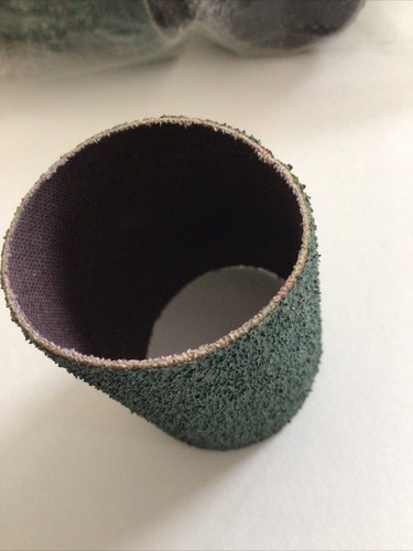 9- Spiral No-Lap Band 36 grit sanding sleeves Aluminum Oxide 1-1/2x2 wide - Picture 4 of 4
