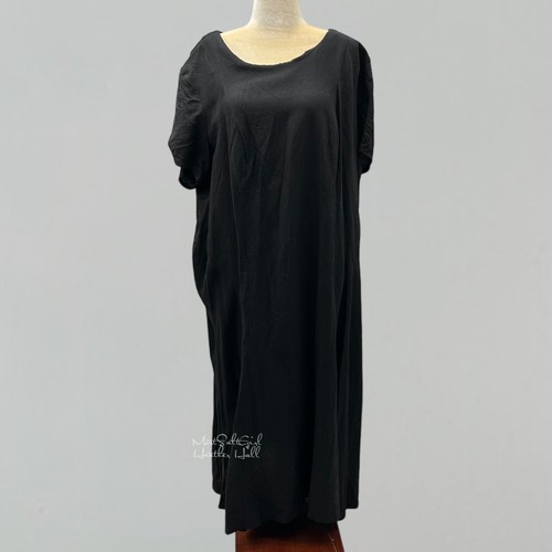 Lennie for Nina Leonard Black Linen Blend Plus Size Dress Size 24W