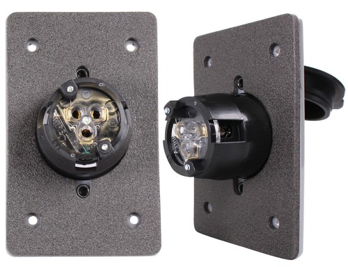 120V, 15A Straight Blade Power Inlet for 1-Gang FS FD Box NEMA 5-15P 5278-CWP - Picture 5 of 10