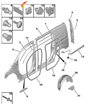 CITRO N JUMPY MK3 Side Panel Door Frame Adhesive 9829278080 New  