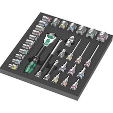 Image of Wera 9722 Zyklop 31 Piece 1/2" Drive Socket Set in Foam Insert Tray